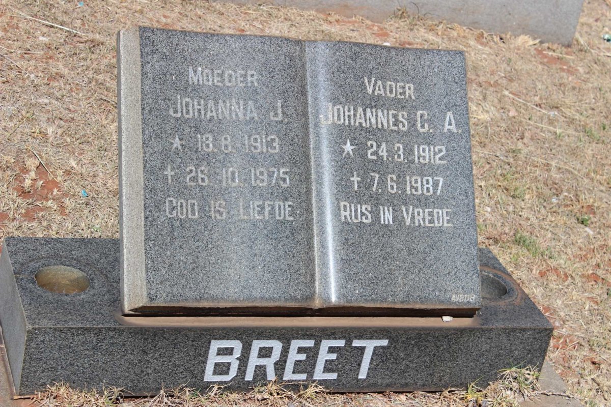 BREET Johannes C.A. 1912-1987 &amp; Johanna J. 1913-1975