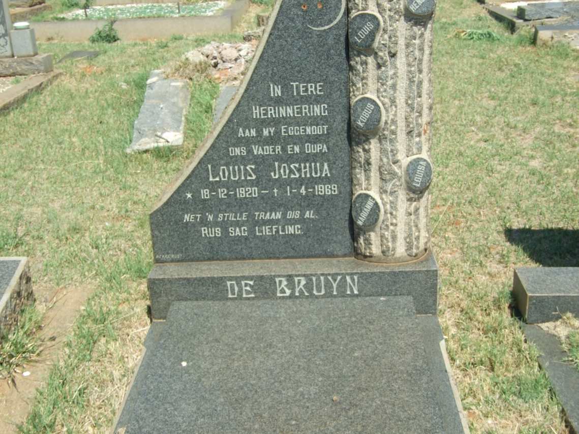 BRUYN Louis Joshua, de 1920-1969