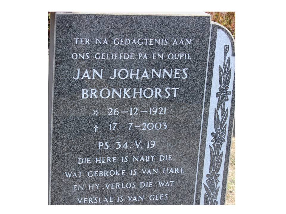BRONKHORST Jan Johannes 1921-2003