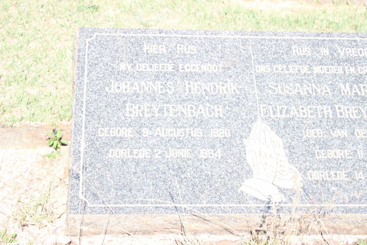 BREYTENBACH Johannes Hendrik 1920-1984 &amp; Susanna Marthina Elizabeth VAN DER LINDE 1915-1964