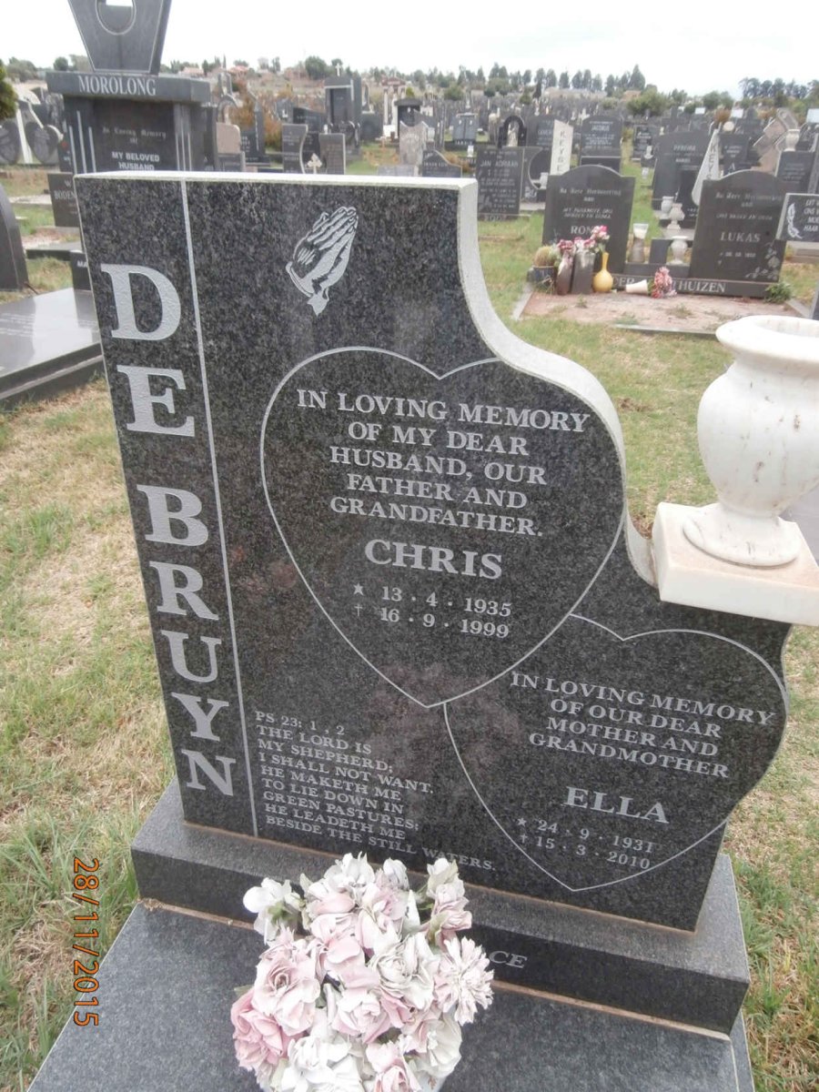 BRUYN Chris, de 1935-1999 &amp; Ella 1931-2010