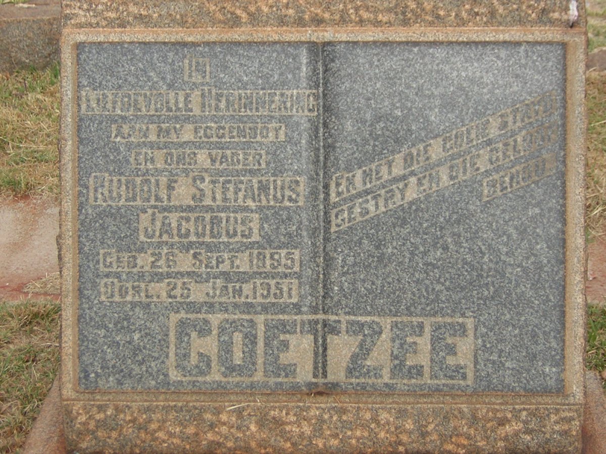 COETZEE Rudolf Stefanus 1895-1951