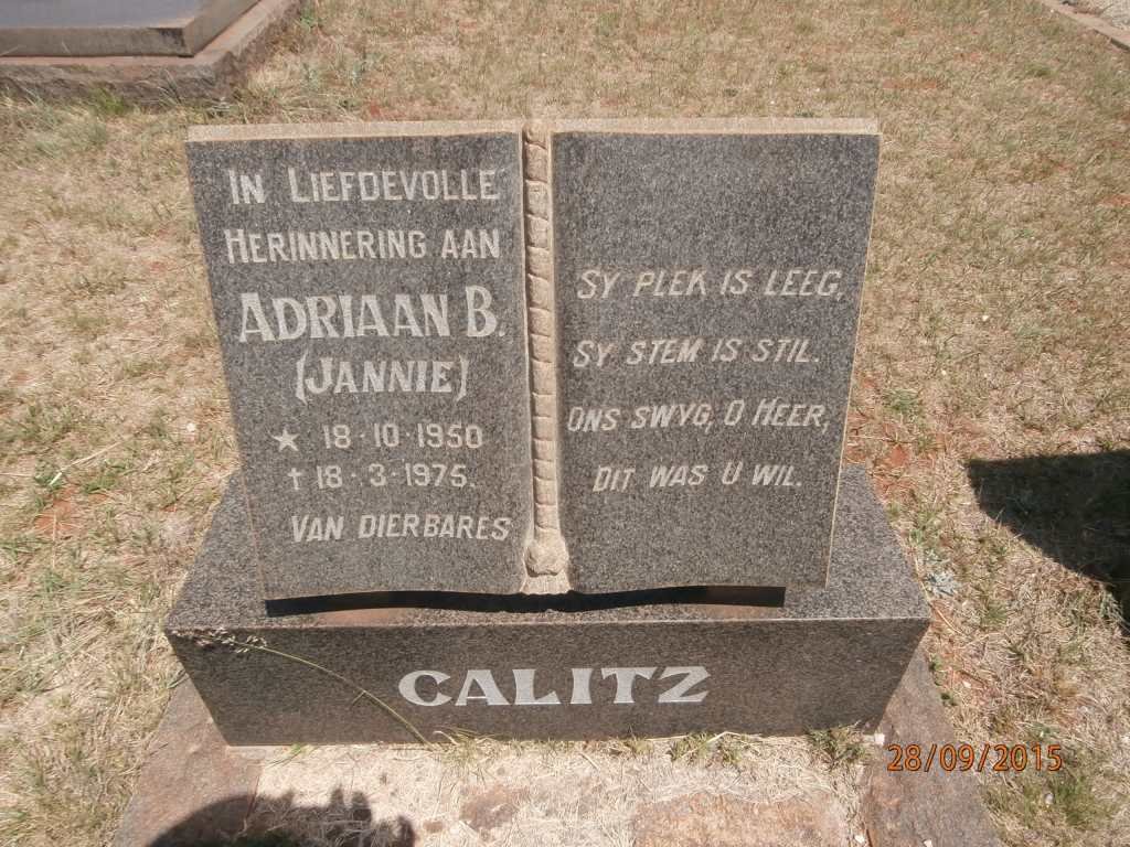 CALITZ Adriaan B. 1950-1975