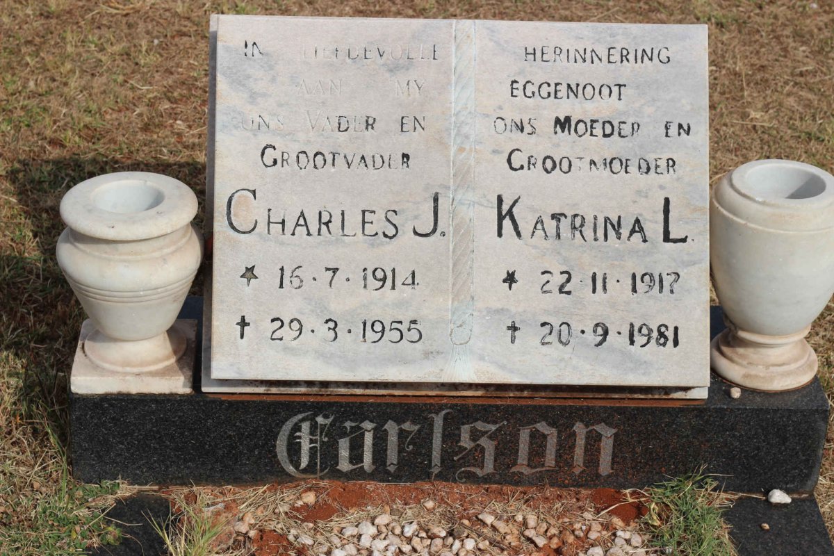 CARLSON Charles J. 1914-1955 &amp; Katrina L. 1917-1981