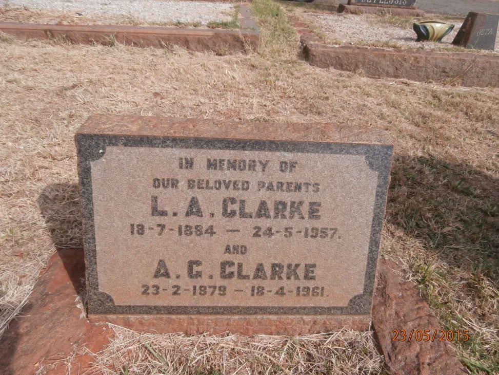 CLARKE A.G. 1879-1961 &amp; L.A. 1884-1957