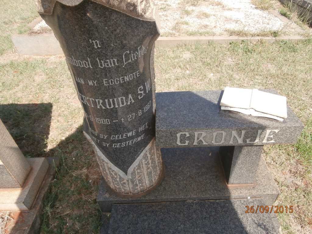 CRONJE Gertruida S.W. 1900-1967
