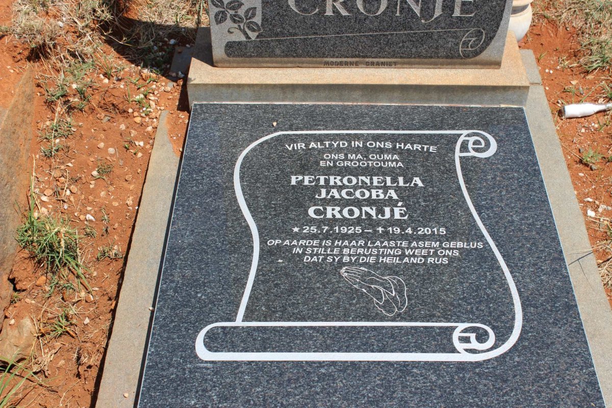 CRONJÉ Petronella Jacoba 1925-2015