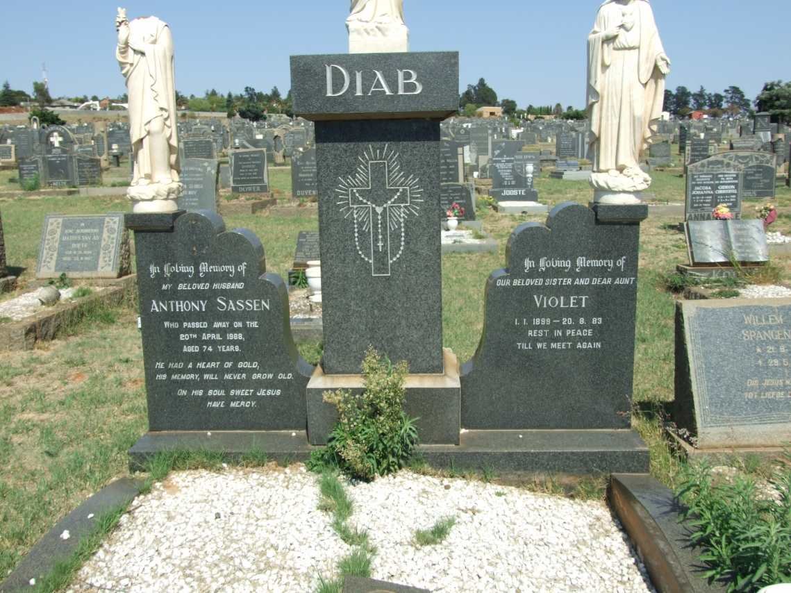 DIAB Anthony Sassen -1988 &amp; Violet 1899-1983