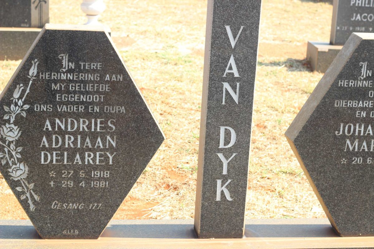 DYK Andries Adriaan Delarey, van 1918-1981 &amp; Johanna Maria 1923-
