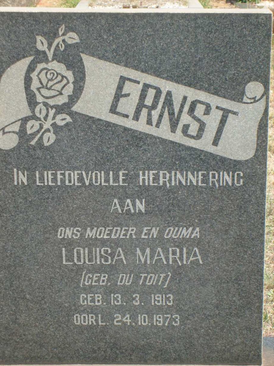 ERNST Louisa Maria DU TOIT 1913-1973