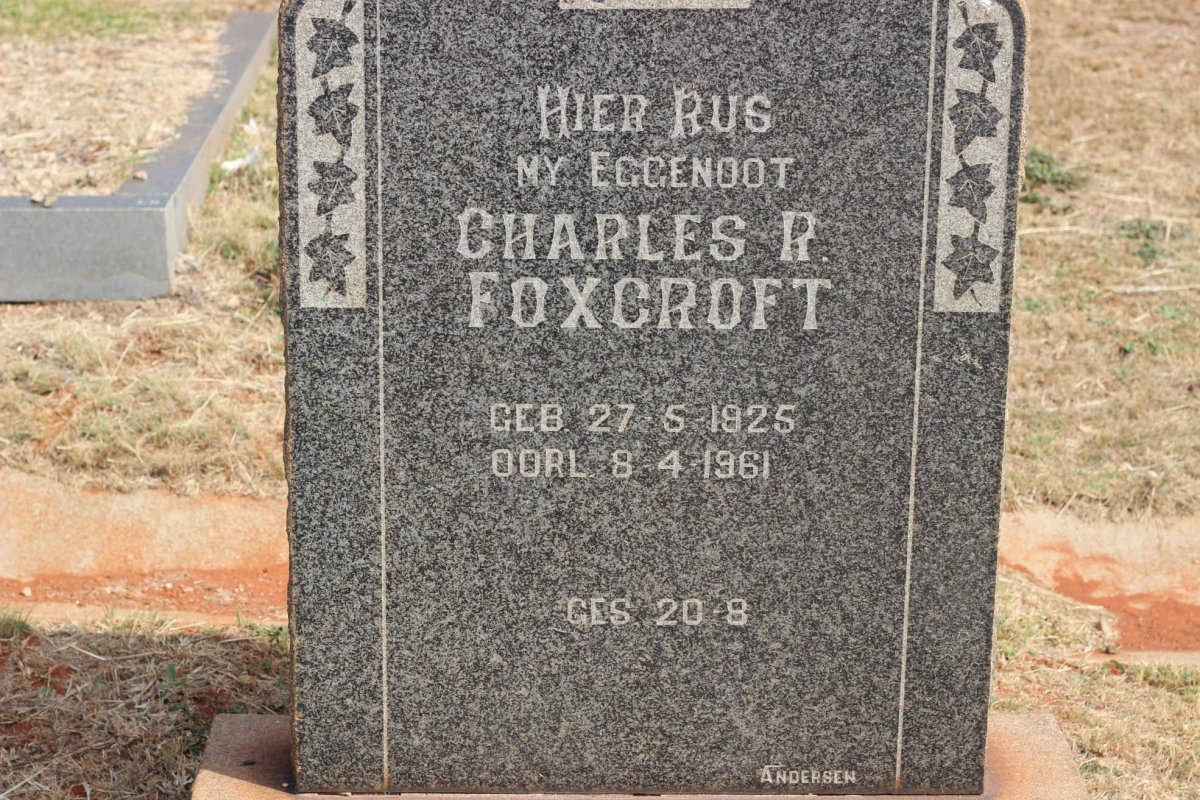 FOXCROFT Charles R. 1925-1961