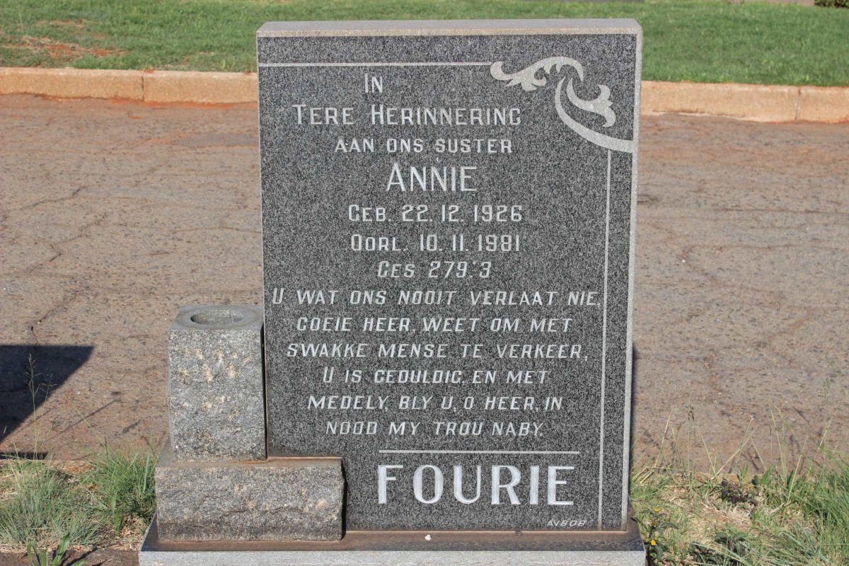 FOURIE Annie 1926-1981