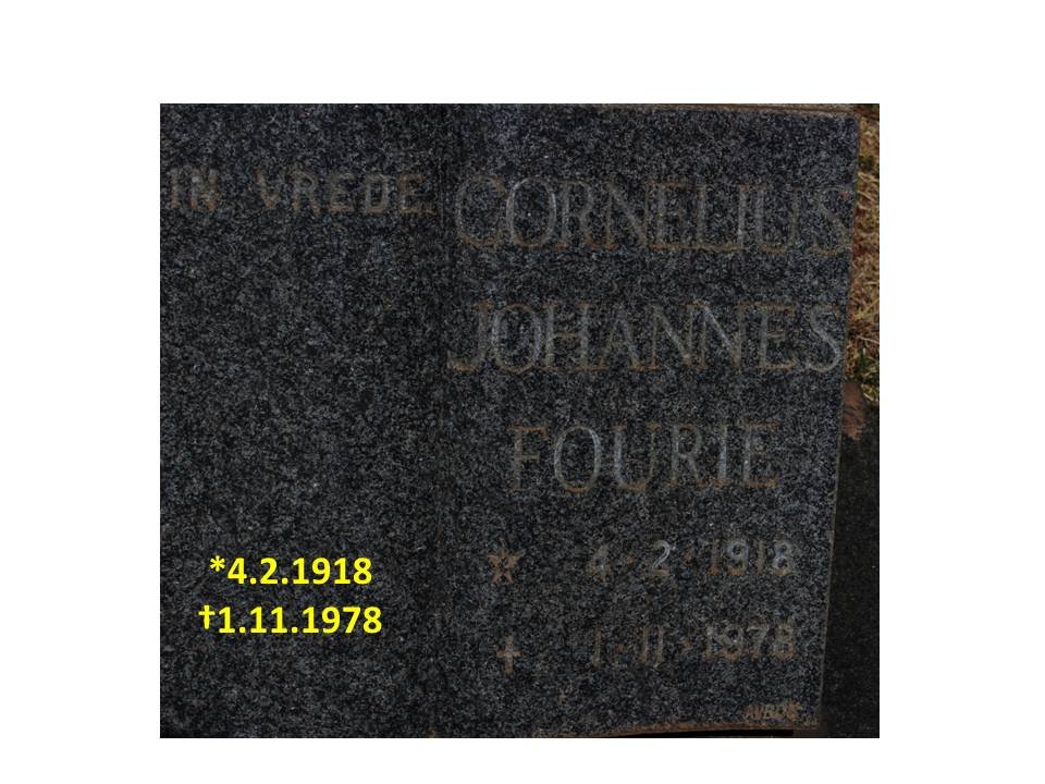 FOURIE Cornelius Johannes 1918-1978