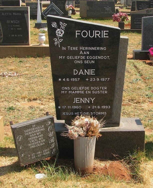 FOURIE Dix 1937-2005 :: FOURIE Danie 1957-1977 &amp; Jenny 1960-1993