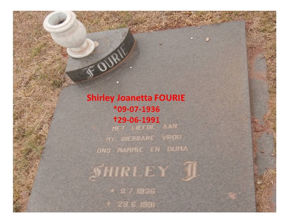 FOURIE Shirley J. 1936-1991