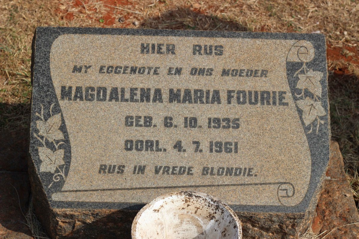 FOURIE Magdalena Maria 1935-1961