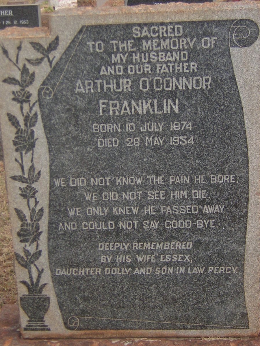 FRANKLIN Arthur O'Connor 1874-1954