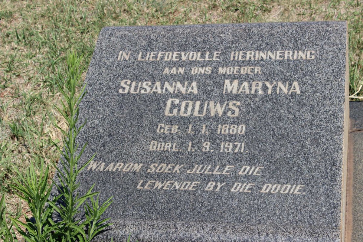 GOUWS Susanna Maryna 1880-1971