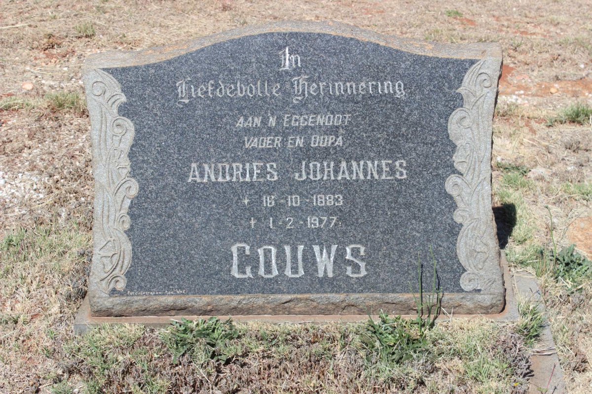 GOUWS Andries Johannes 1883-1977