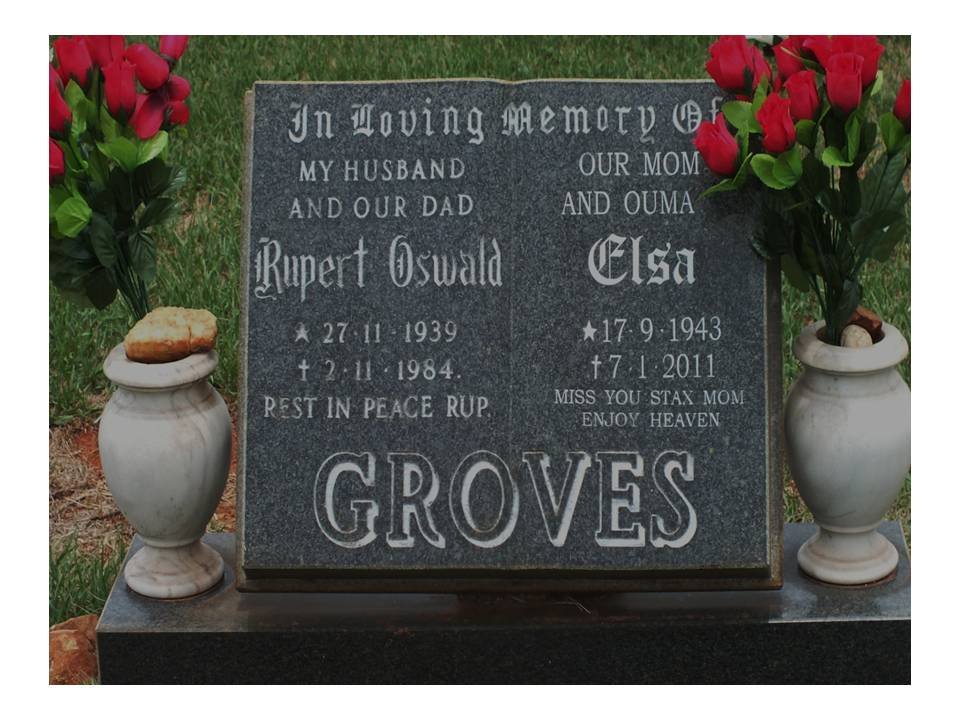 GROVES Rupert Oswald 1939-1984 &amp; Elsa 1943-2011