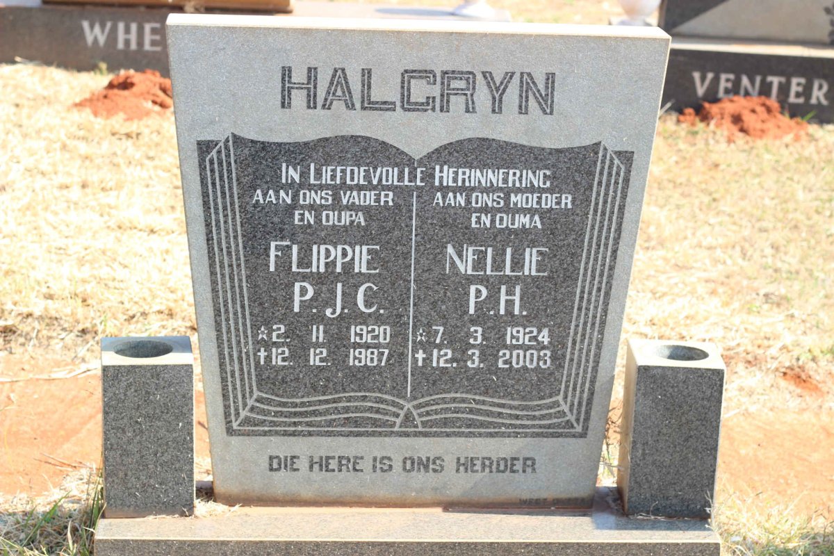 HALGRYN P.J.C. 1920-1987 &amp; P.H. 1924-2003