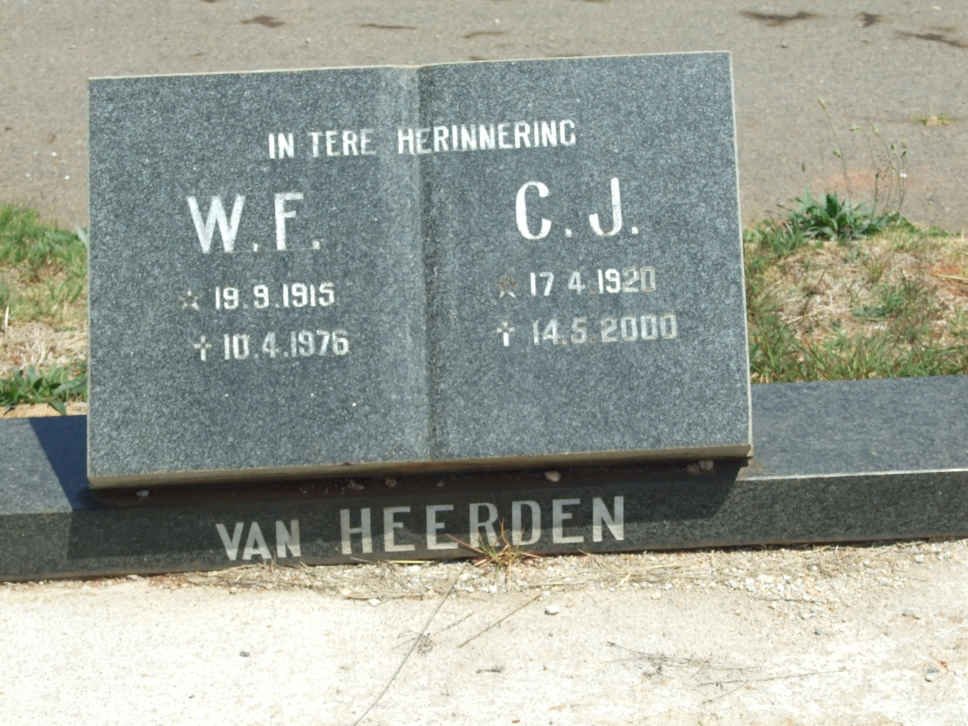 HEERDEN W.F., van 1915-1976 &amp; C.J. 1920-2000