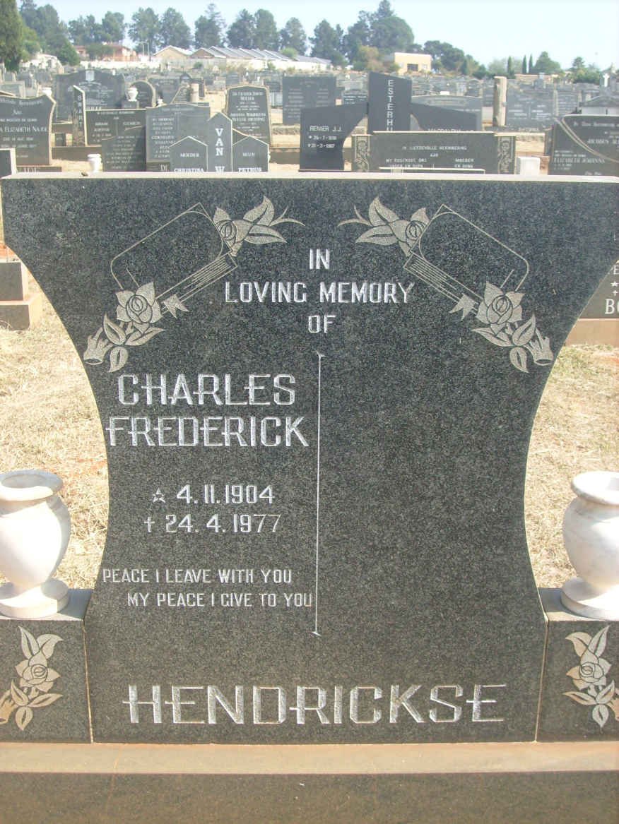 HENDRICKSE Charles Frederick 1904-1977