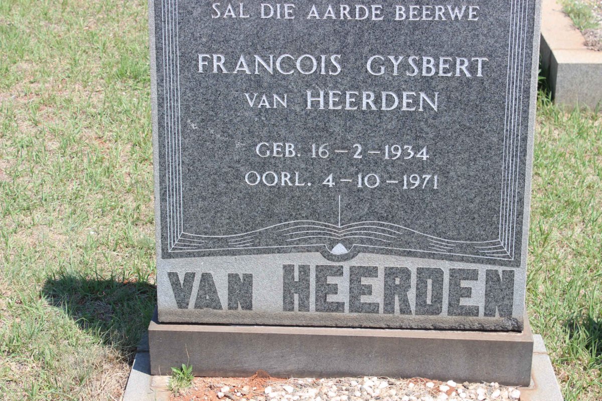 HEERDEN Francois Gysbert, van 1934-1971