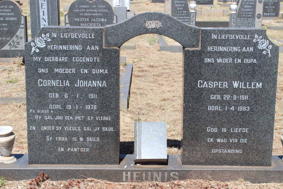 HEUNIS Casper Willem 1911-1983 &amp; Cornelia Johanna 1911-1978