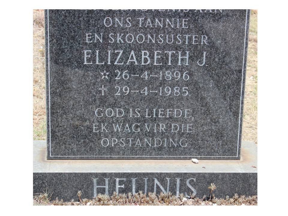 HEUNIS Elizabeth J. 1896-1985