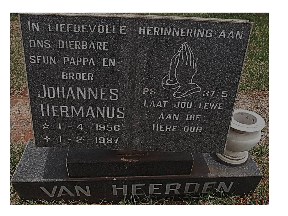 HEERDEN Johannes Hermanus, van 1956-1987