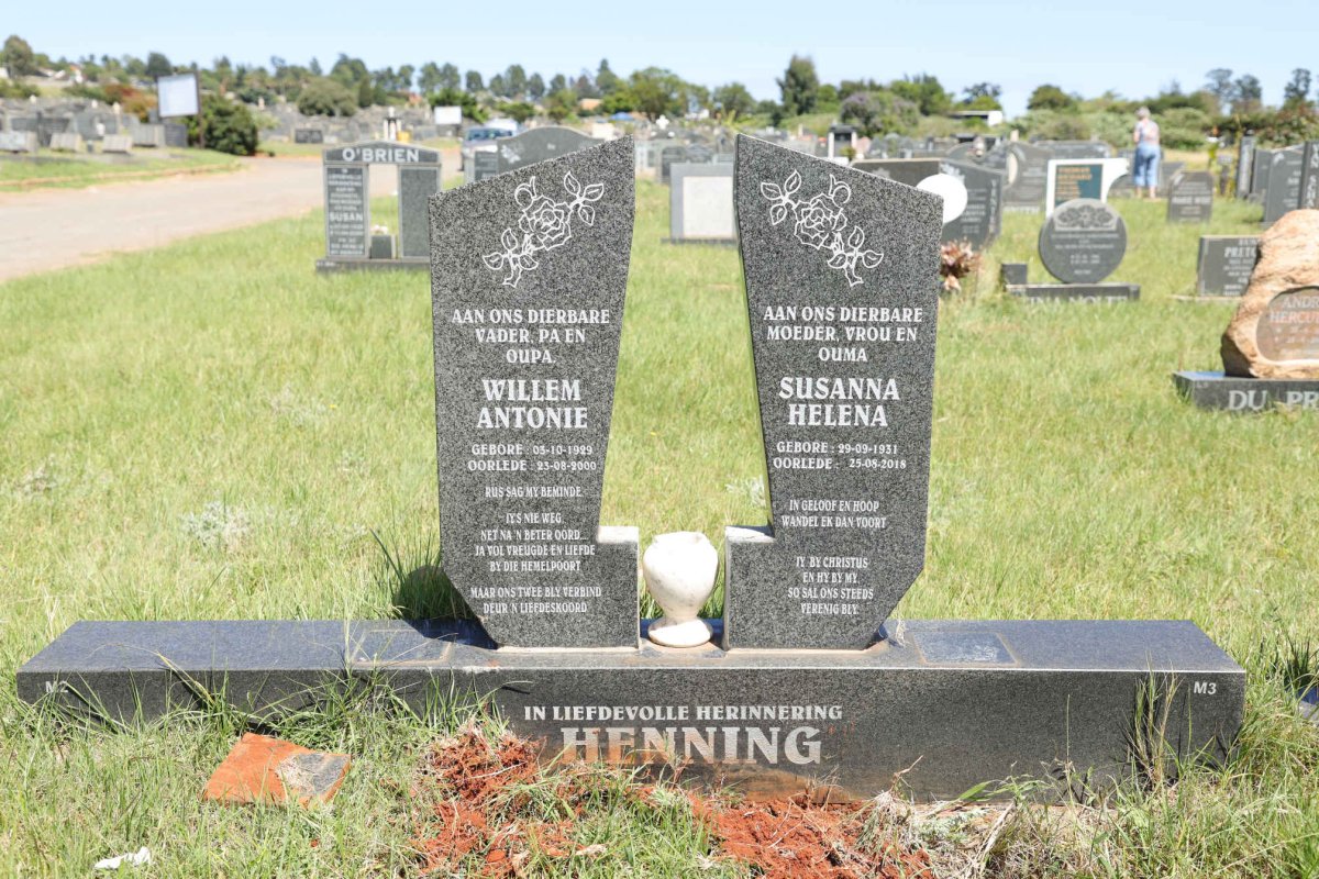 HENNING Willem Antonie 1929-2000 &amp; Susanna Helena 1931-2018