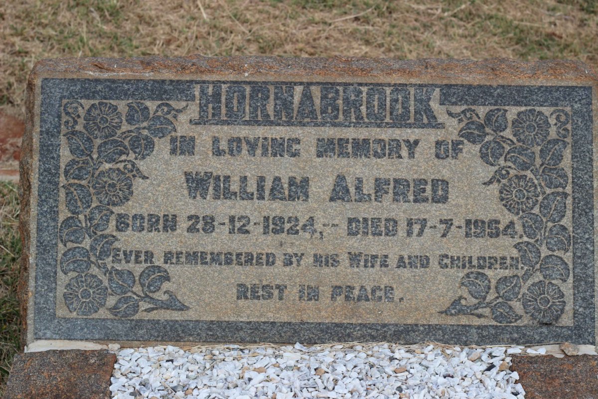HORNABROOK William Alfred 1924-1954