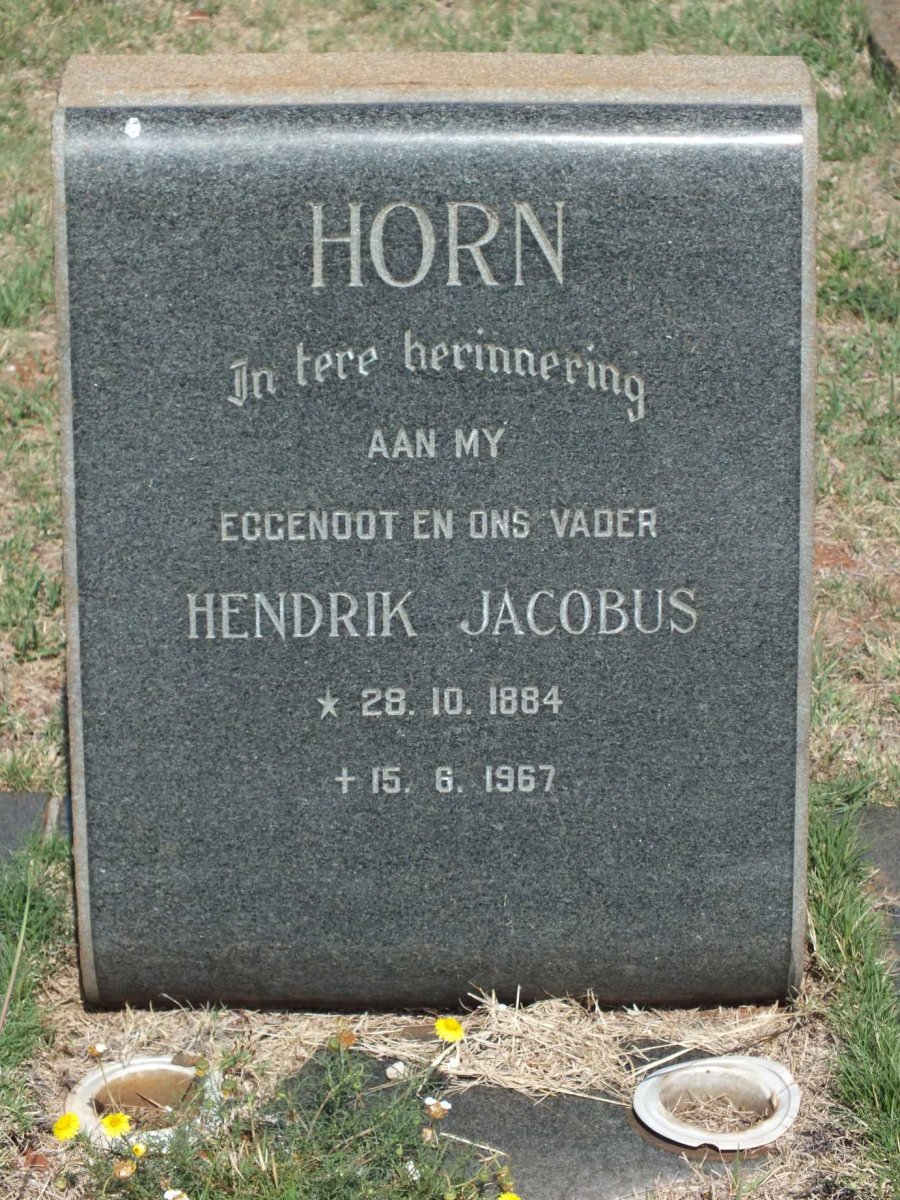 HORN Hendrik Jacobus 1884-1967