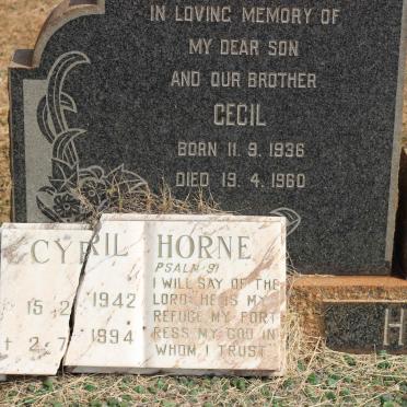 HORNE Cecil 1936-1960 :: HORNE Cyril 1942-1994