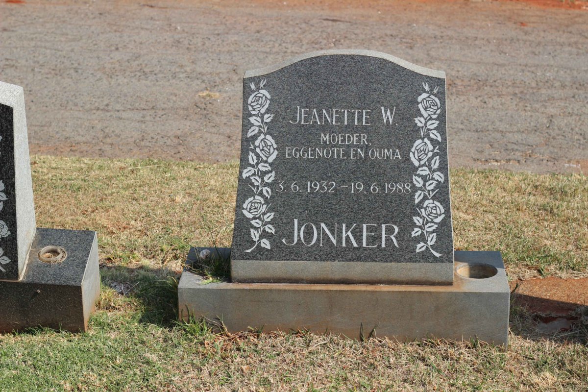 JONKER Jeanette W. 1932-1988