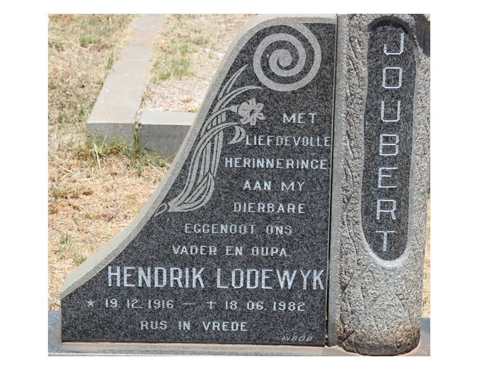 JOUBERT Hendrik Lodewyk 1916-1982