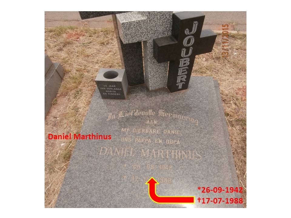 JOUBERT Daniel Marthinus 1942-1988