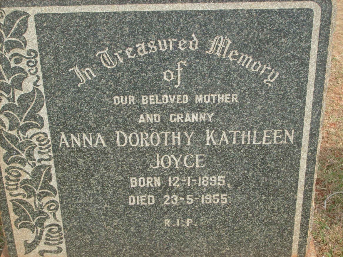 JOYCE Anna Dorothy Kathleen 1895-1955