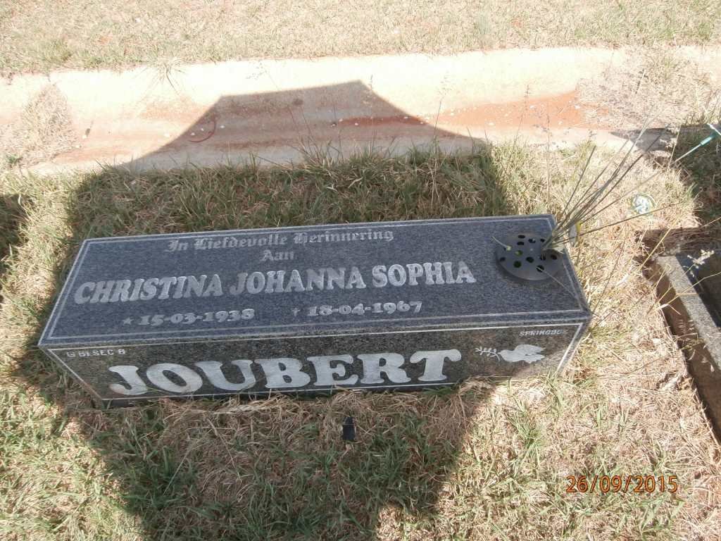 JOUBERT Christina Johanna Sophia 1938-1967