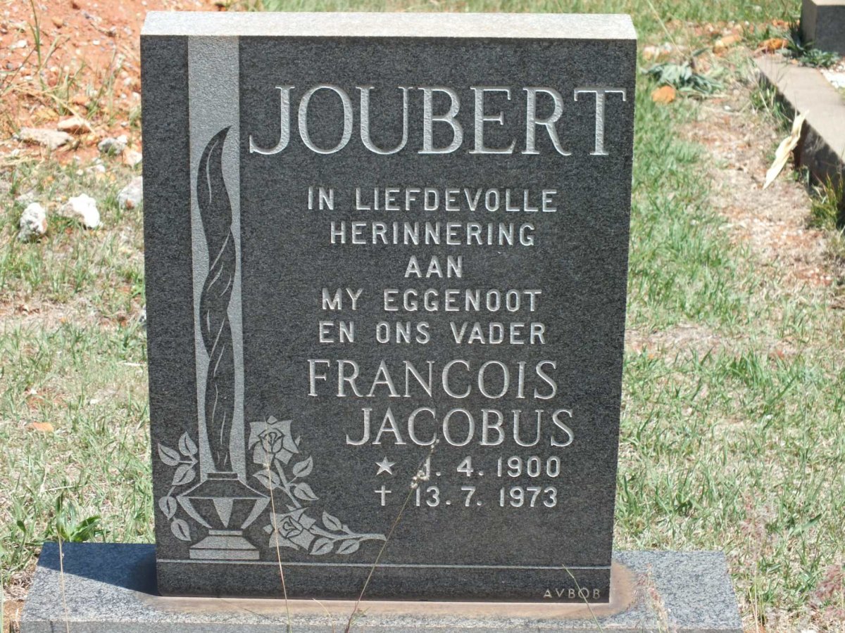 JOUBERT Francois Jacobus 1900-1973