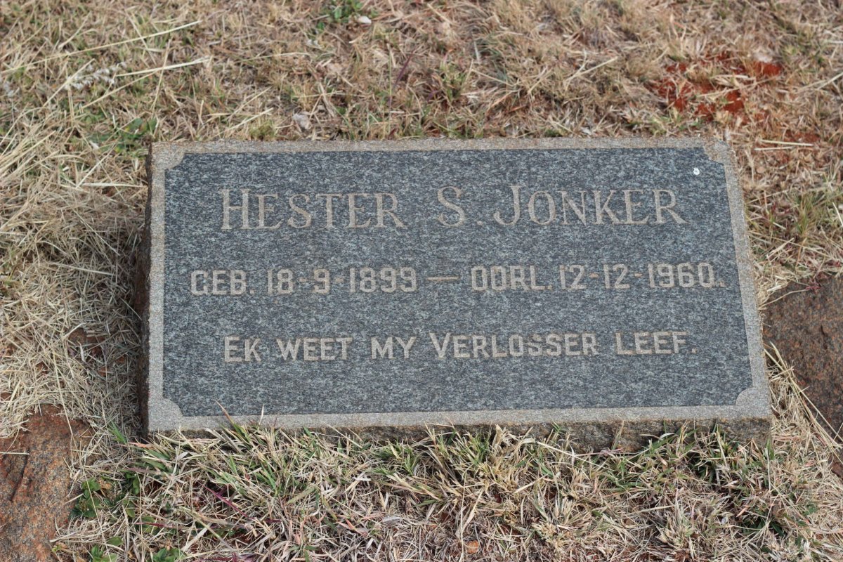 JONKER Hester S. 1899-1960