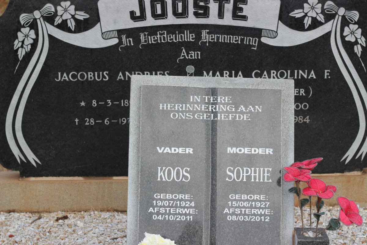 JOOSTE Koos 1924-2011 &amp; Sophie 1927-2012