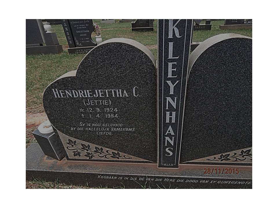 KLEYNHANS Hendrie Jettha C. 1924-1984