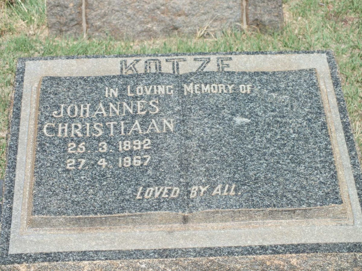 KOTZE Johannes Christiaan 1892-1967