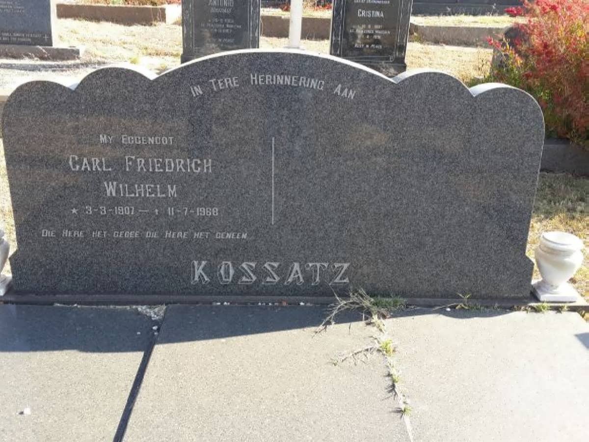 KOSSATZ Carl Friedrich Wilhelm 1907-1968