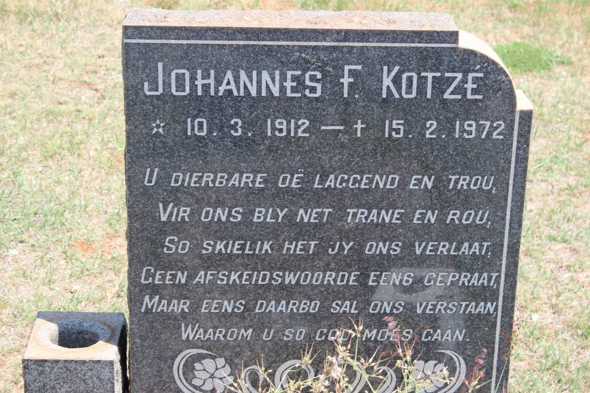 KOTZÉ Johannes F. 1912-1972