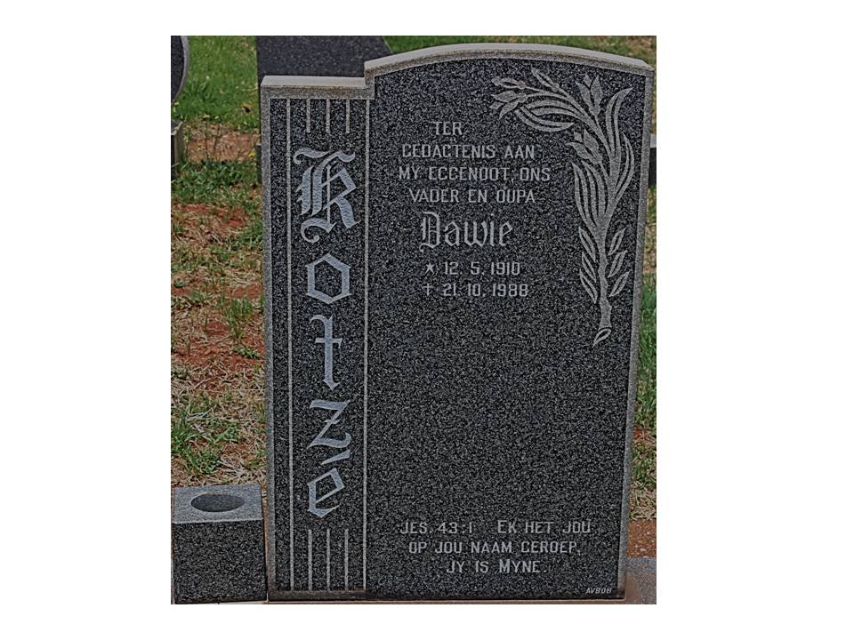 KOTZÉ Dawie 1910-1988