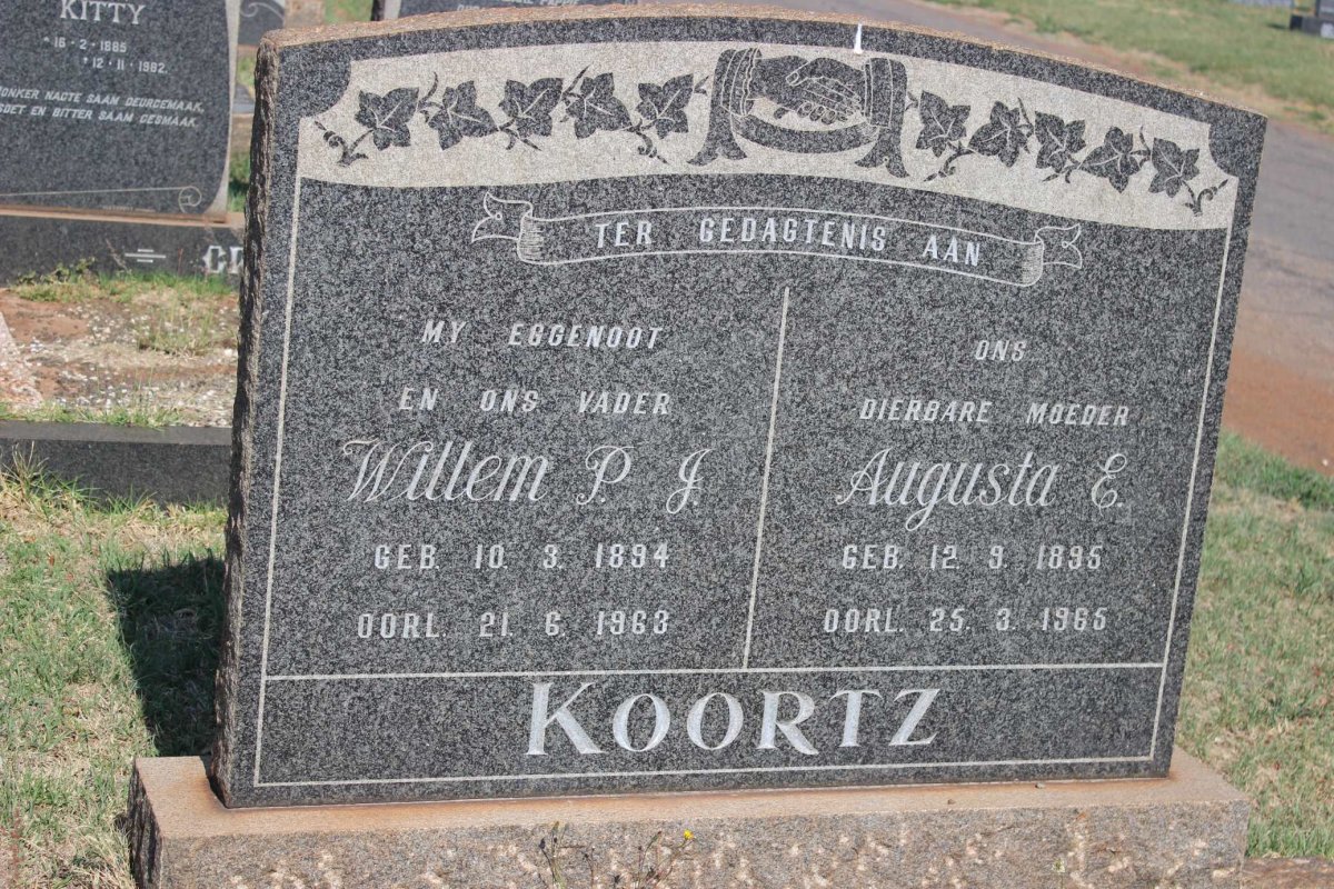 KOORTZ Willem P.J. 1894-1963 &amp; Augusta E. 1895-1965