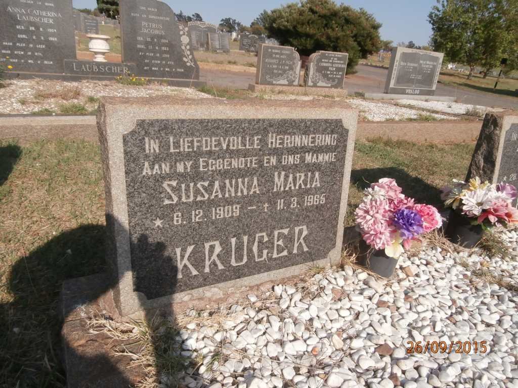KRUGER Susanna Maria 1909-1965